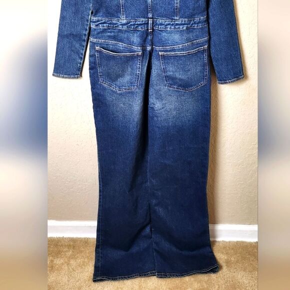 Zara Full Denim Jumpsuit With Front Zip Long Sleeve Size XL - Picture 8 of 11